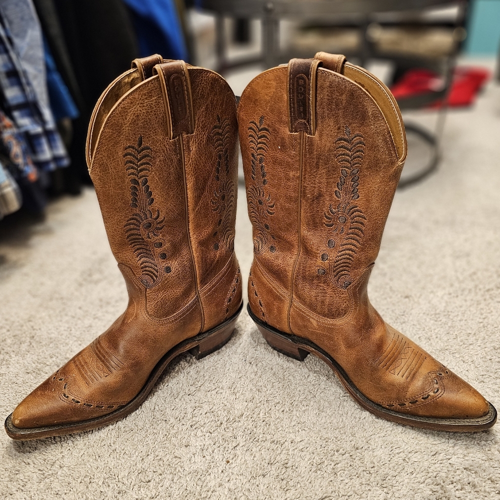 Boulet Brown Leather Women's Cowboy Boots